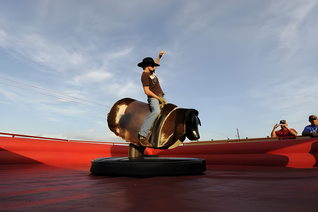 Bull riding rodeo
